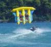 Exciting PVC Inflatable Fly Fishing Boats Banana Shape for 3 - 6 Person Aqua Games