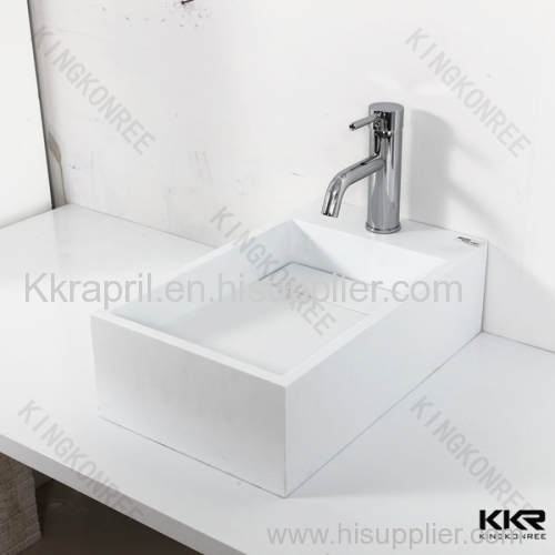 Sauare cube polymer wash basin for hotel