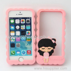 Cute girls shape silicone cases for iphone