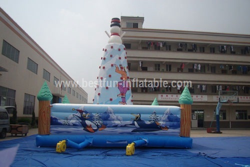 Inflatable climbing iceberg wall