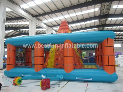 Interactive pyramid inflatable rock climbing wall