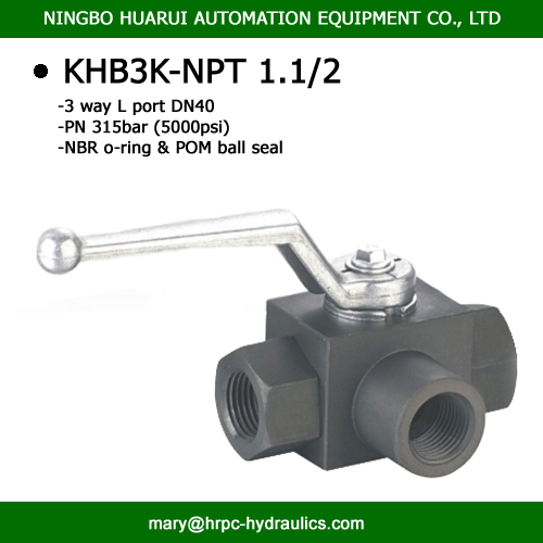 1 1/2 inch dn40mm 3 way NPT female thread L port high pressure wog 5800psi hydac standard hydraulic valves manufacturer