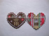 Applique featured heart embroidery patch for garment