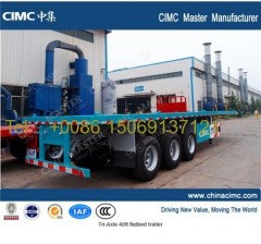 Chinese CIMC 3 Axles Low Bed Container Semi Trailer