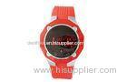 Polygon Ladies Silicone LED Watch Red Rubber Bracelet Electronic Countdown Watch
