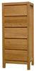 Eco Friendly 5 Drawer Narrow Ash Wood Cabinet For Living Room