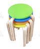 Blue Bent Wood Furniture / NC Lacquer Birch Stool For Kids