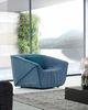 Italian Blue Modern Upholstered Chairs PU Leather With Single Seat