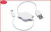 Ellipse Reel USB 2.0 to Micro USB Retractable Cable Flat PVC Cable White