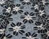 Black / White Knitted Elastic Lace Fabric Spandex with Two Tone Sunflower Lace for Lady Garment(CY-D