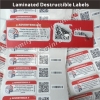 Custom Cannot Removed One Time Use Laminated Fragile Strong Self Adhesive Destructible Labels With Barcode&Sequence No.