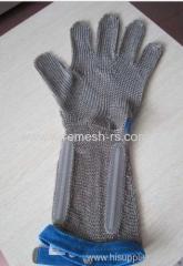 long sleeve stainless steel chainmail safety gloves