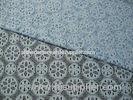 Royal Blue Cotton Nylon Lace Fabric Snowflake Design For Dress Material