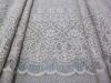 Grey Eyelash Cotton Nylon Lace Fabric Thick Flower For Lady Dress