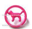 Handbag Accessories Zinc-Alloy Hollowing Fuchsia Painted Puppy Round Logo Dia 17mm