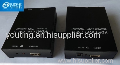 HDMI Extender ( Transmitter and receiver )up to 100m by single over cat6e/7  HDMI1.3b HDCP1.2 