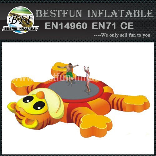 Tiger inflatable floating water trampoline