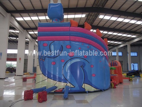 Dinosaurs inflatable water park with swimming pool