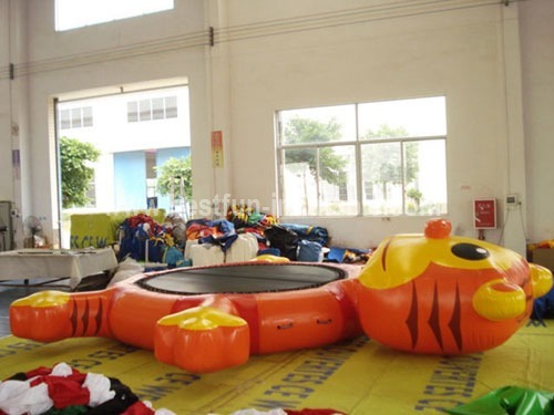 Tiger inflatable floating water trampoline