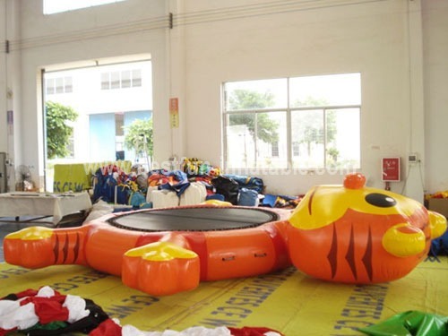 Tiger inflatable floating water trampoline