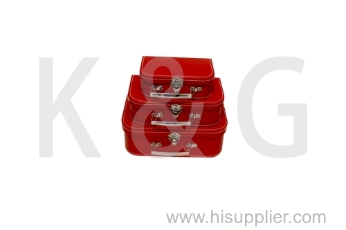 Suitcase Shape Paper Gift Box Set China Red