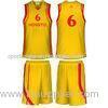 Gold / Red Unisex Children - Adult Sublimated Basketball Uniforms Light Weight