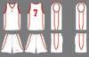 OEM White / Red Unisex Sublimated Basketball Uniforms Light weight