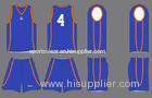 Royal Blue / Orange Heat Transfer Sublimated Basketball Uniforms Stretchy