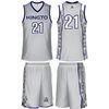 Gray Children 4 -16 Stretchy Semi Sublimated Basketball Uniforms With Your Team Name