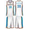 Women White / Light Blue Jersey and Shorts Sublimated Basketball Uniforms Stretchy
