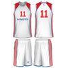 Micro mesh Silk Screen Fully Sublimated Basketball Uniforms Red / White