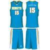 Nba Quality Blue / White Sublimated Basketball Uniforms With Customized Name / Number