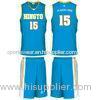 Nba Quality Blue / White Sublimated Basketball Uniforms With Customized Name / Number
