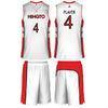 White / Red College Sublimated Basketball Uniforms Pro Mesh Fabric Quick Dry