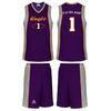 Purple / Gray Elastic Shinny Dazzle Sublimated Basketball clothing Heat Transfer