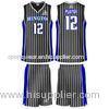 Gray / Blue Quick Dry Fit Sublimated Basketball Uniforms Shirts and Shorts Uniforms