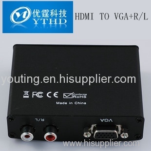 HDMI to VGA +L/R Converter hdmi converter vga converter 480i/576i/480p/576p/720p/1080i/1080p FCC CE HDCP 1.2