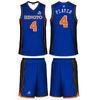 Youth Blue Breathable Sublimated Basketball Uniforms Customized Jersey And Shorts