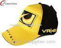 Adjustable Sport Racing Baseball Cap Yellow With 3d Embroidered