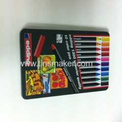 two pieces crayon tin case