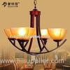 4 Light Simple Vintage Antique Modern Metal Chandelier with Art Glass