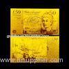 50 Pounds plated gold foil banknote for Value Collection Art crafts