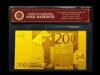 Authenticity COA NR Gorgeous 24k Gold Banknote 2 sided 200 Euro Note