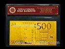 500 European 24k Engrave Gold Banknote GOLD 999999 Plated with PVC base