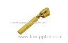 Yellow 3# Brass Metal Reversible Zipper Slider With Auto-lock 36.5mm