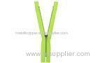 # 5 Green PVC Coated Waterproof Zippers With Antique Silver Teeth For Clothing