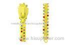 Fancy 5# Open End Rhine Stone Diamond Zipper With Long Chain Yellow OEM
