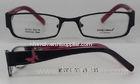 Metal Optical Black Rectangular Eyeglass Frames For Women With Butterfly Pattern