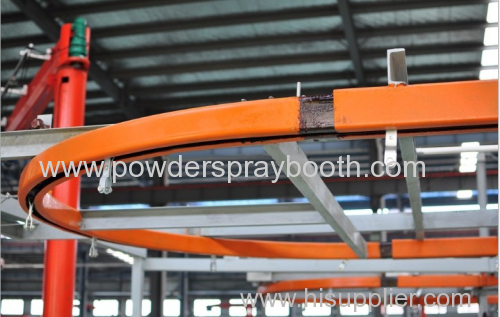 overhead conveyor for powder coating line