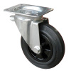 black solid rubber garbage container casters